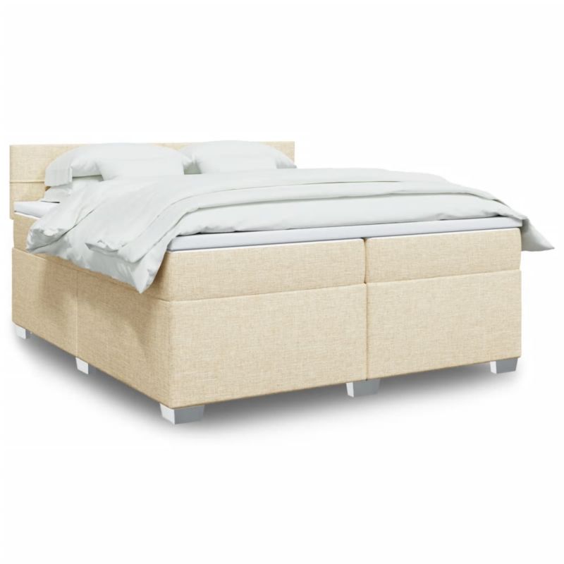 Łóżko z materacem WaszeMeble 200x200 cm kremowy WM-3286000 1 szt.