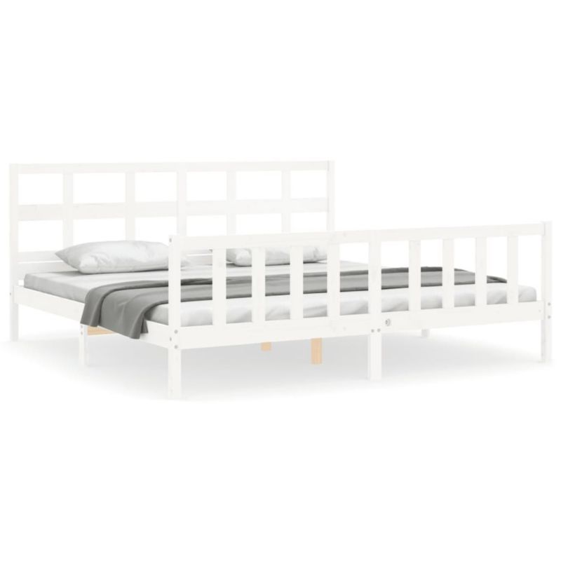 Łóżko drewniane WaszeMeble 200x200 cm białe WM-3193032 1 szt.