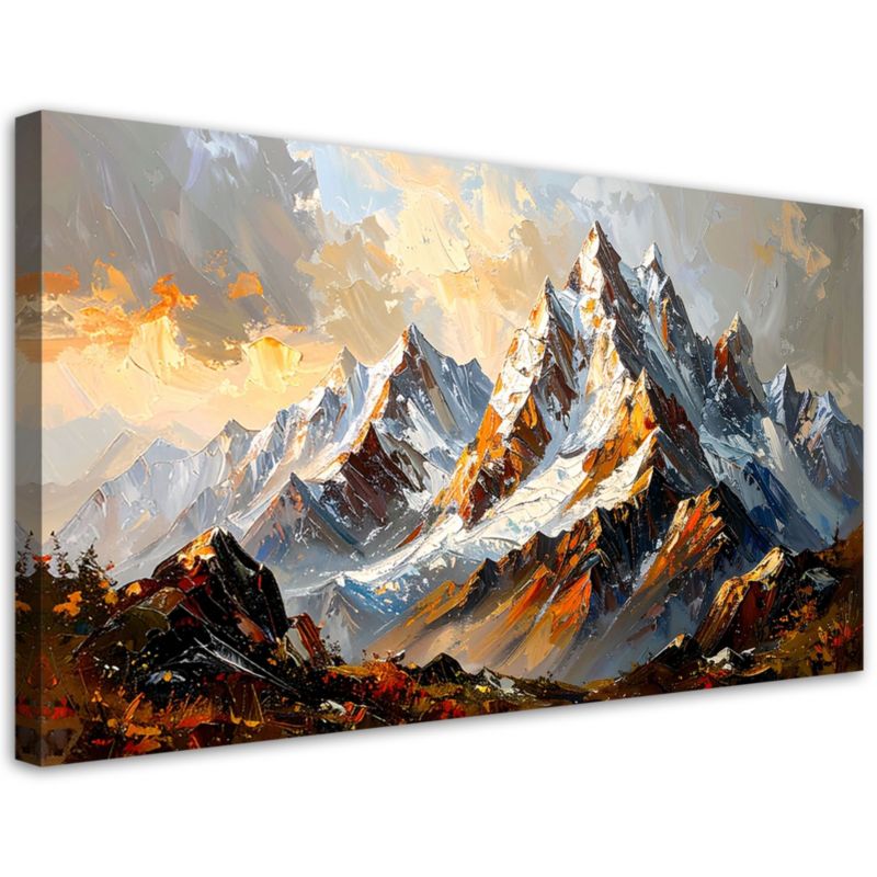 Obraz na płótnie do salonu sypialni biura Feeby Pejzaż Górski w zimie 100x50cm 1szt