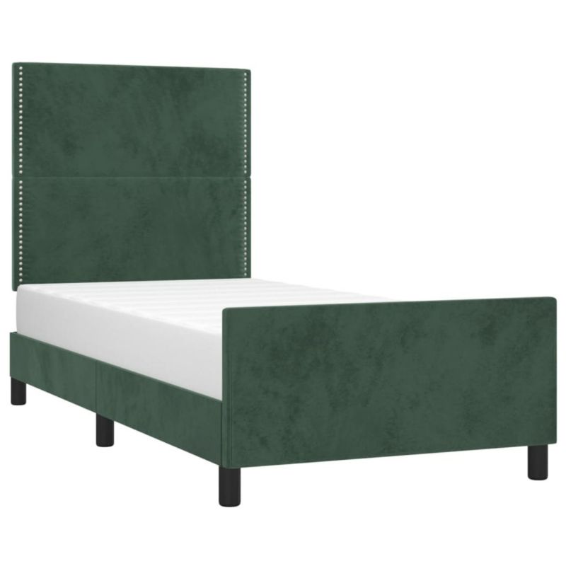 Łóżko tapicerowane WaszeMeble 90x190 cm ciemnozielone WM-3125669 1 szt.