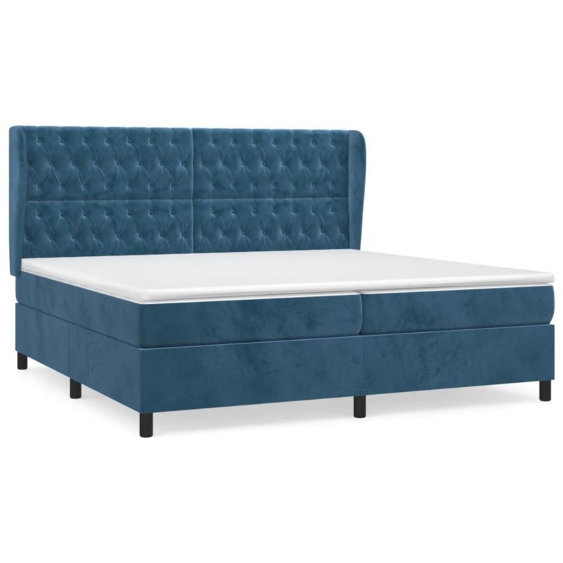 Łóżko z materacem WaszeMeble 200x200 cm niebieski WM-3129415 1 szt.