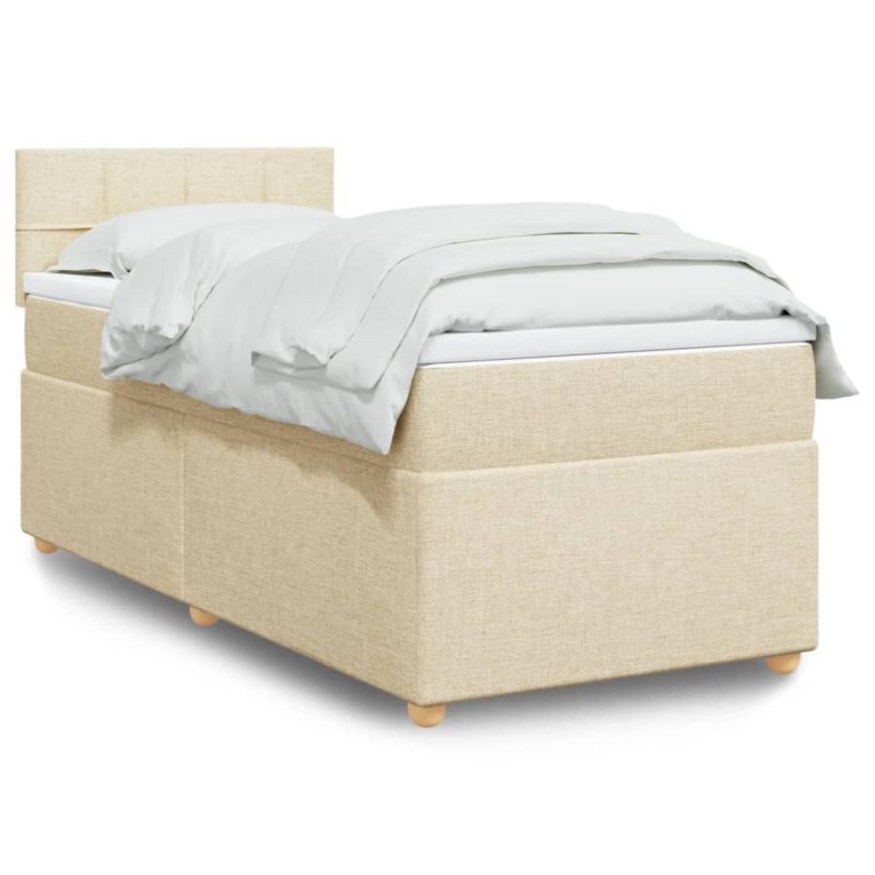 Łóżko z materacem WaszeMeble 90x200 cm kremowy WM-3286568 1 szt.