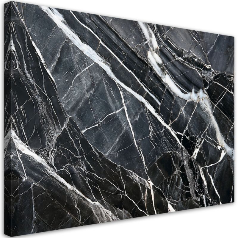 Obraz na płótnie Feeby Czarno Biały Marmur Tekstura 60x40cm 1szt