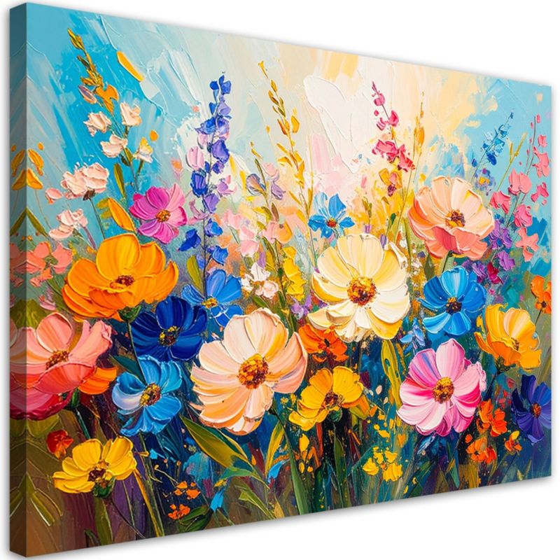 Obraz do salonu sypialni biura Feeby Kolorowe Polne Kwiaty 100x70cm 1szt