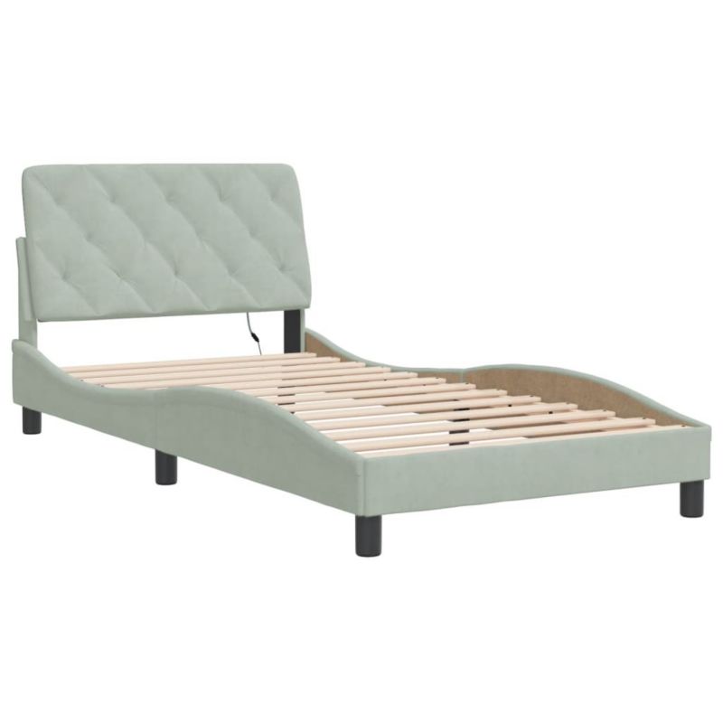 Łóżko tapicerowane WaszeMeble 100x200 cm jasnoszara WM-3213837 1 szt.