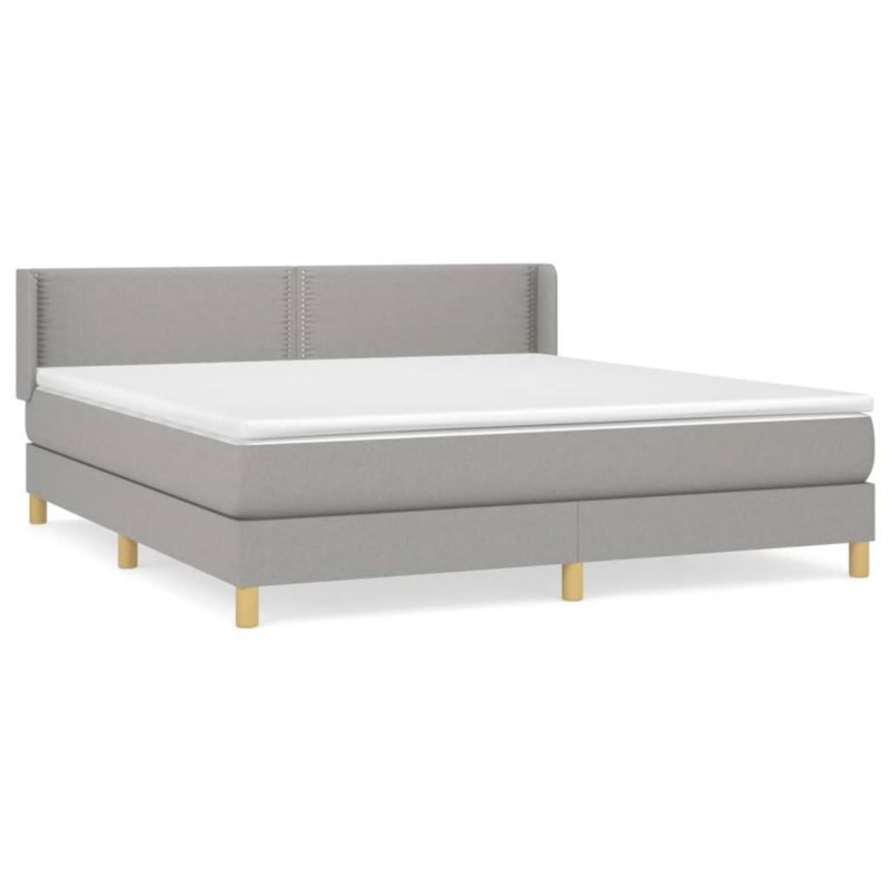 Łóżko kontynentalne WaszeMeble 180x200 cm jasnoszare WM-3130209 1 szt.