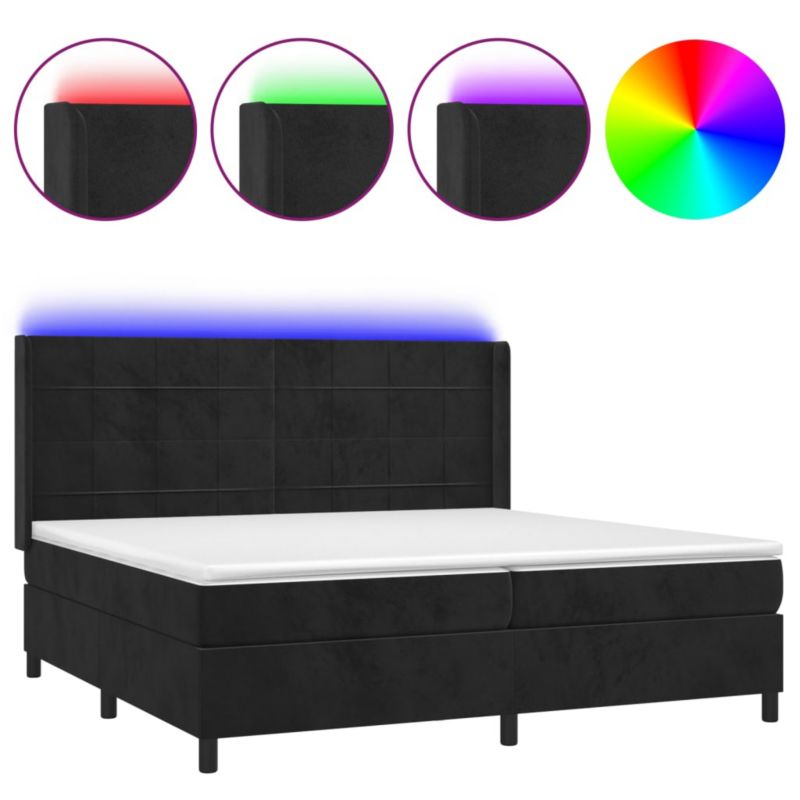 Łóżko z materacem WaszeMeble 200x200 cm czarny WM-3139585 1 szt.