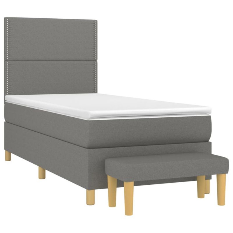 Łóżko kontynentalne WaszeMeble 90x190 cm ciemnoszara WM-3137038 1 szt.