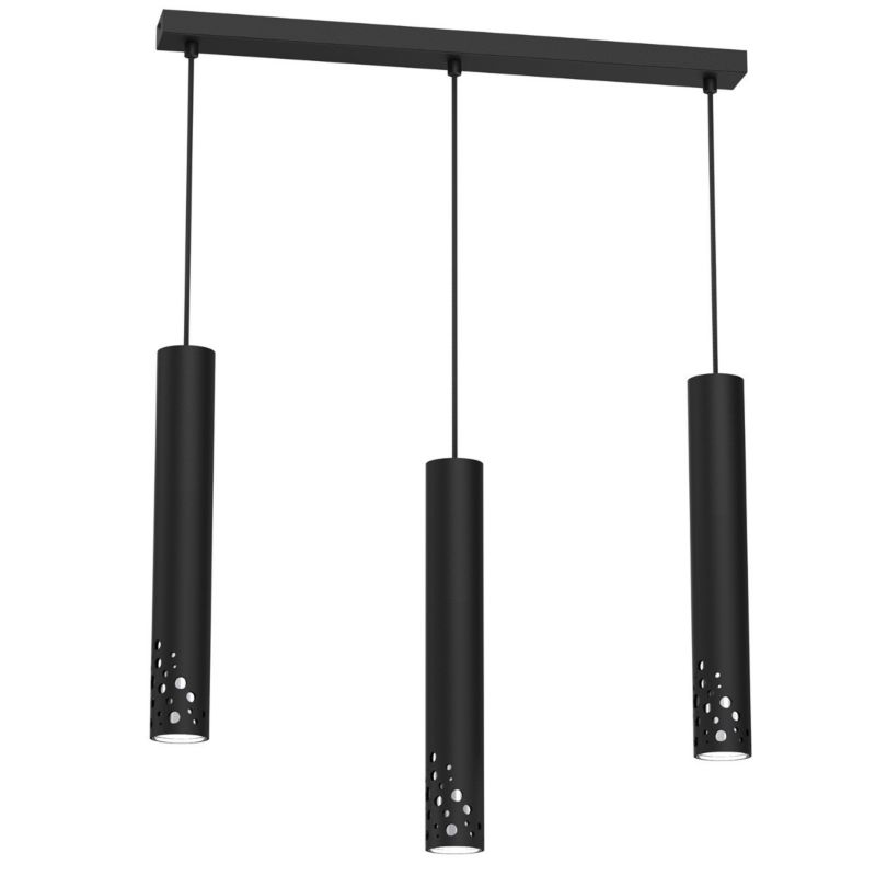 Lampa wisząca Luminex Altro Buble 1760 czarny mat-chromowana tuby 3xGU10 x 8W 1 szt.