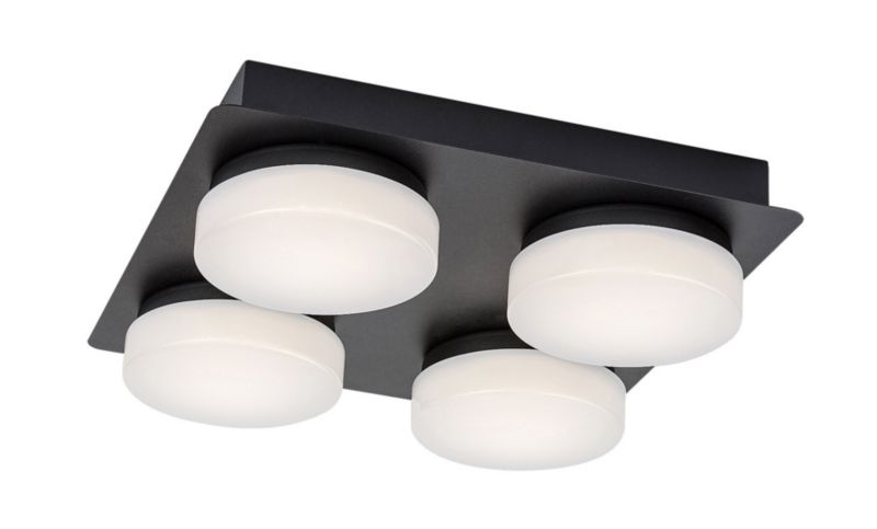Lampa sufitowa wisząca Rabalux Attichus czarny matowa-biała wym: 7 x 28 x 28 cm wbudowany LED 21W 1 szt.