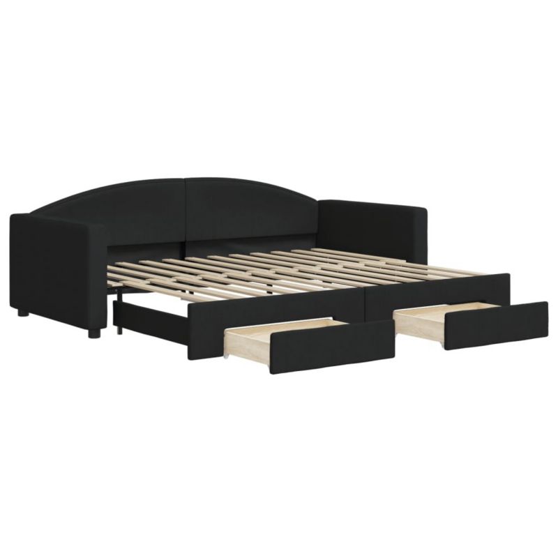 Łóżko dzienne WaszeMeble 90x200 cm rozsuwane czarne WM-3197226 1 szt.