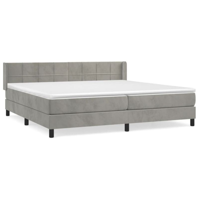 Łóżko kontynentalne WaszeMeble 200x200 cm jasnoszare WM-3130979 1 szt.