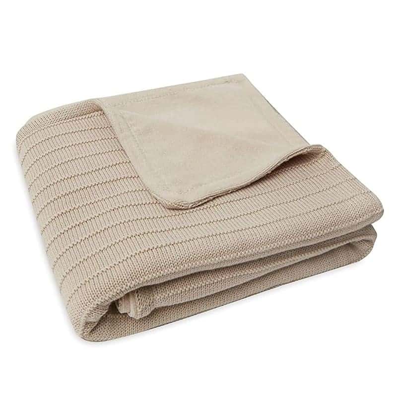 Jollein kocyk do wózka fotelika i kołyski tkany 100x75 cm PURE KNIT GOTS Nougat Velvet BBTB