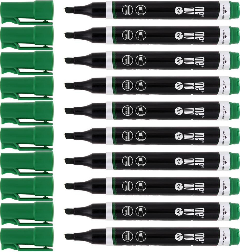 10x Marker permanentny MemoBe, ścięta, zielony