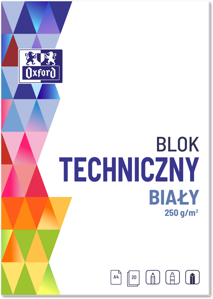 Blok techniczny Oxford, A4, 10 kartek, biały