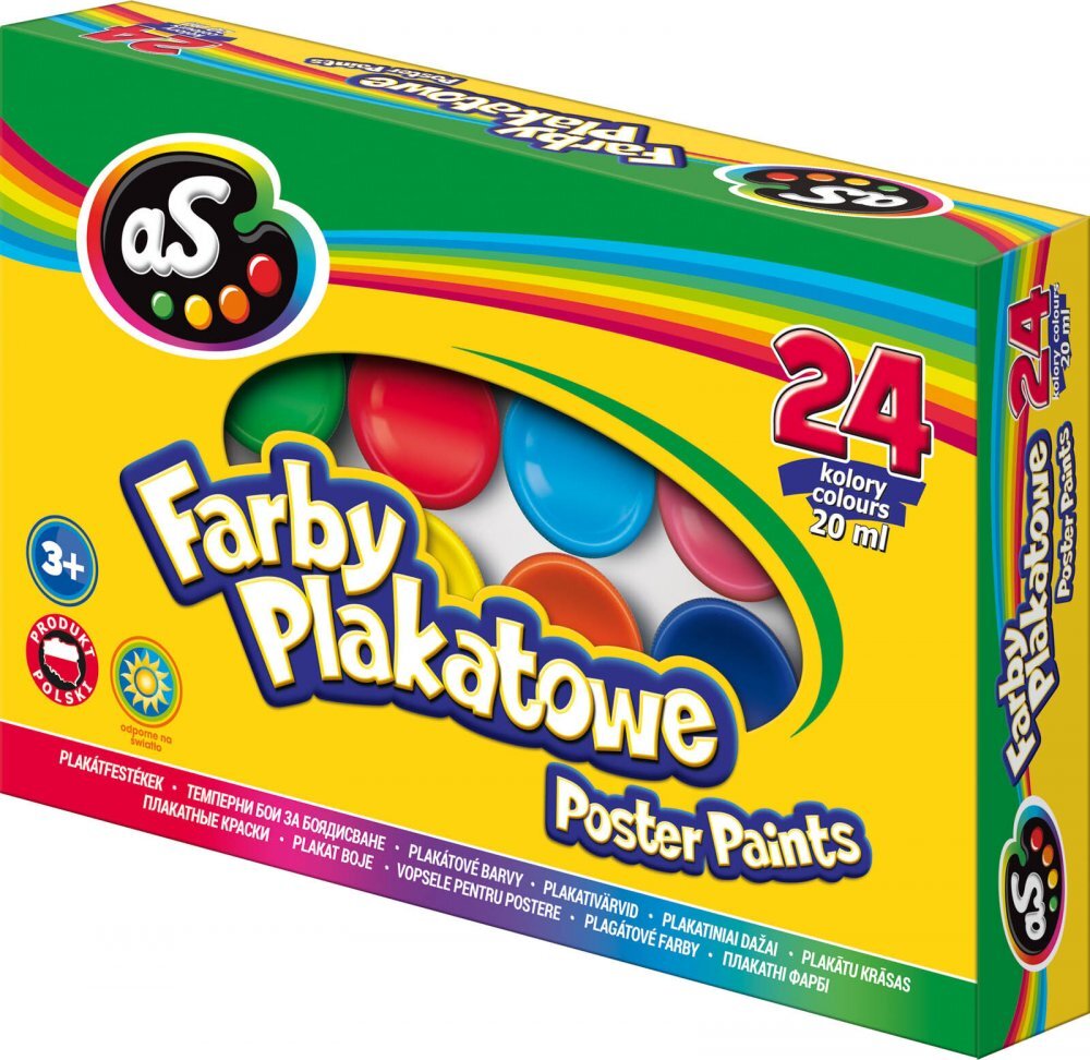 Outlet: USZKODZONE OPAKOWANIE Farby plakatowe Astra AS, 20ml, 24 sztuki, mix kolorów