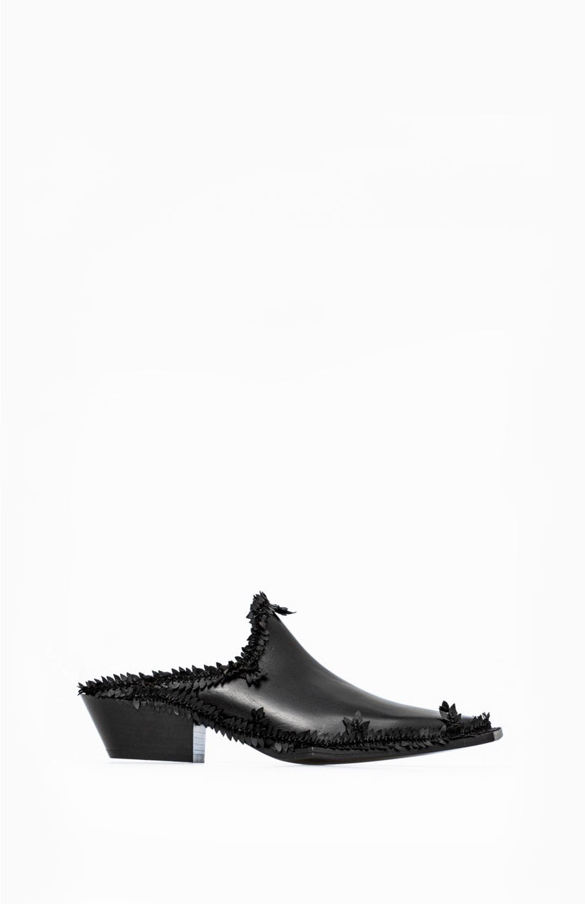 Mule damskie na obcasie LYDIA DEEP BLACK 37 - Vanda Novak
