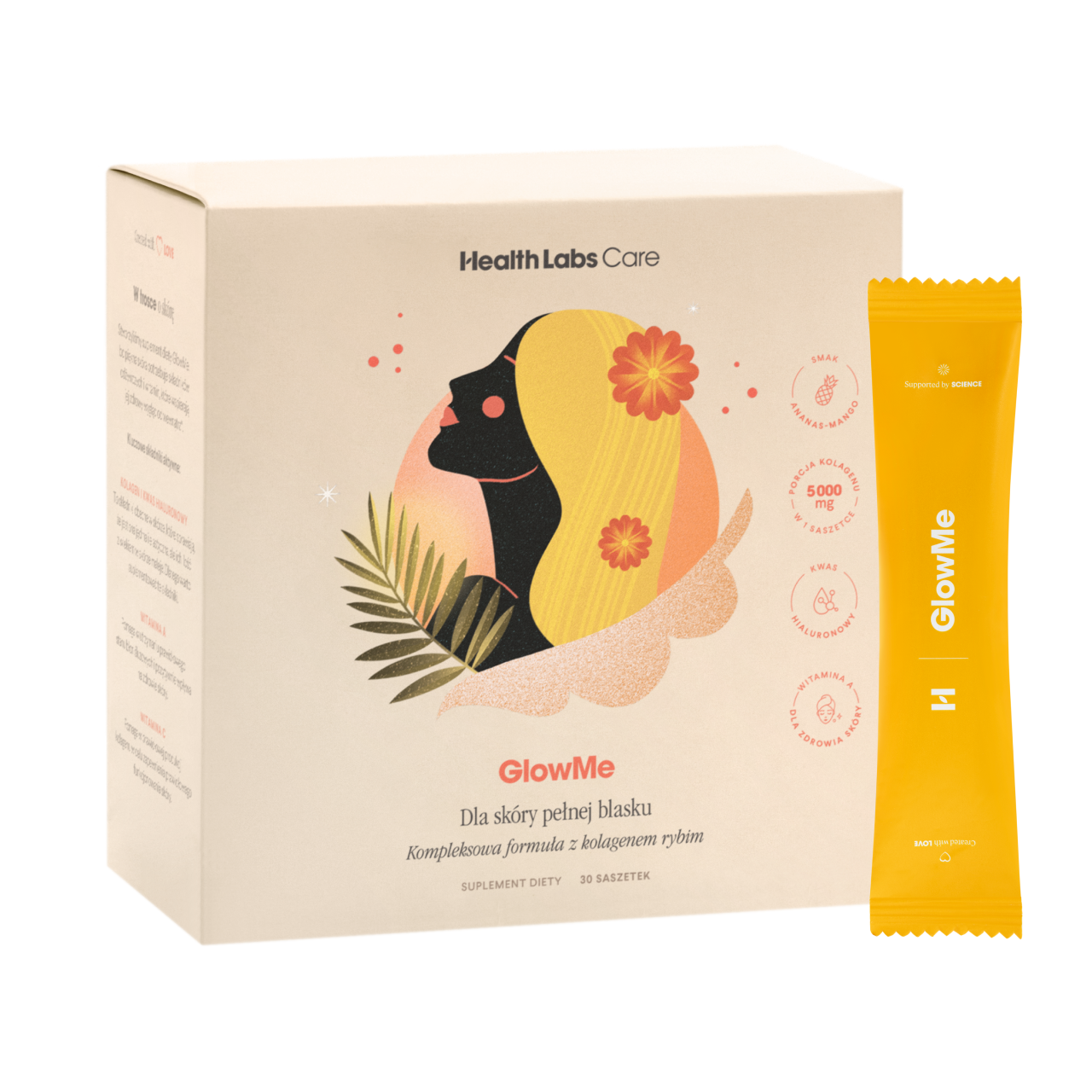 Health labs care - glowme ananas‐mango, 30 saszetek
