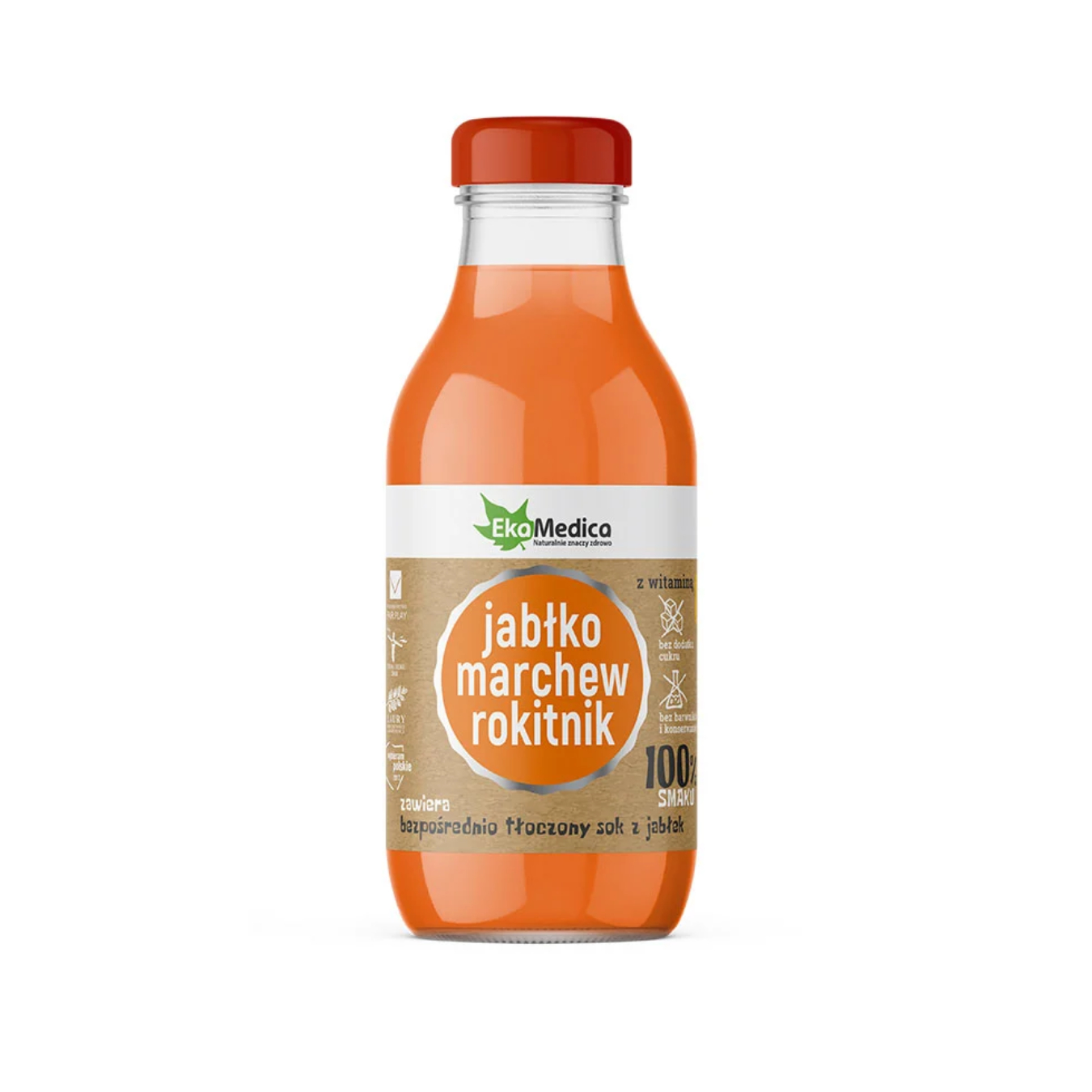 Ekamedica, jabłko, marchew, rokitnik, sok bez cukru, 300 ml