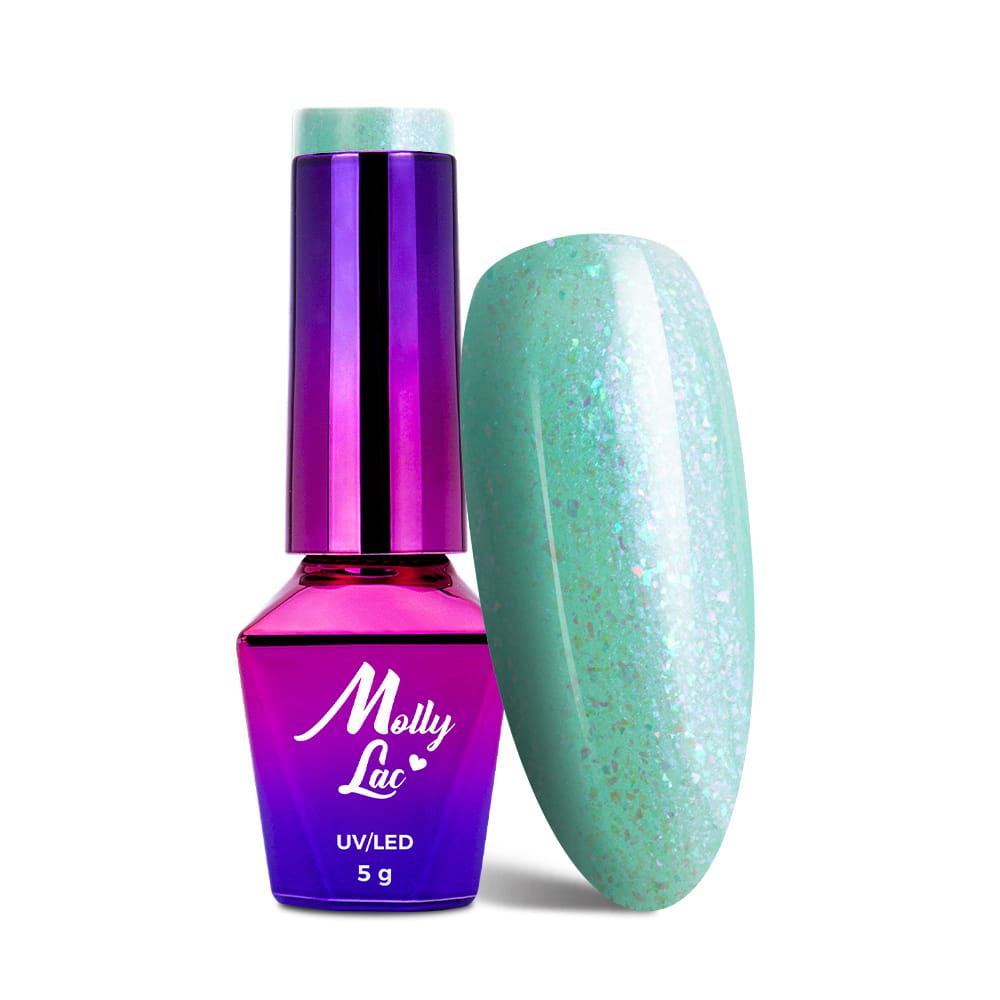 Lakier hybrydowy LED/UV Gel Polish MollyLac Mermaid Whispers Nr 591 Green Sea of Sin 5 g