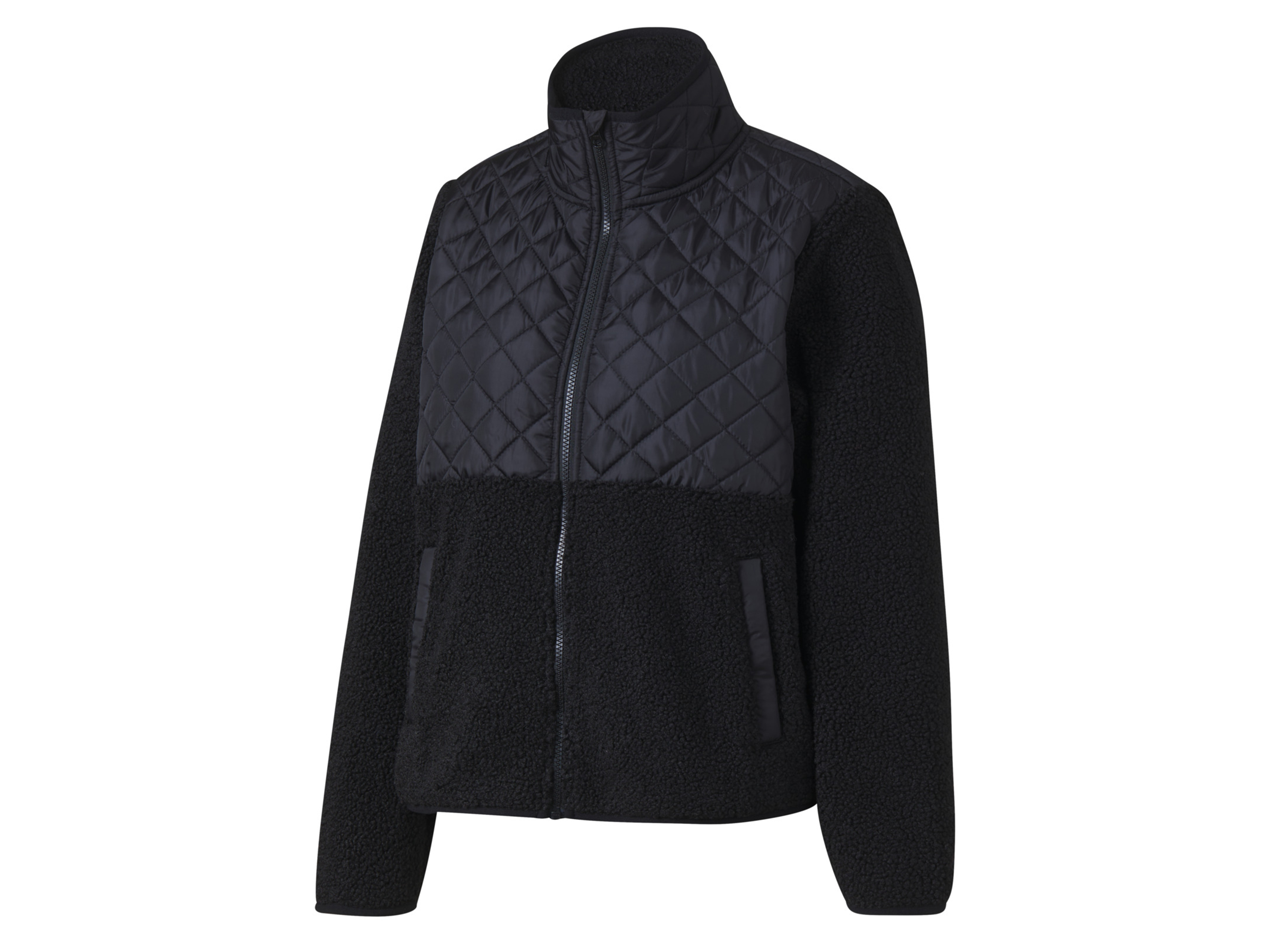 Crivit Kurtka damska z polaru sherpa Czarny, L44/46