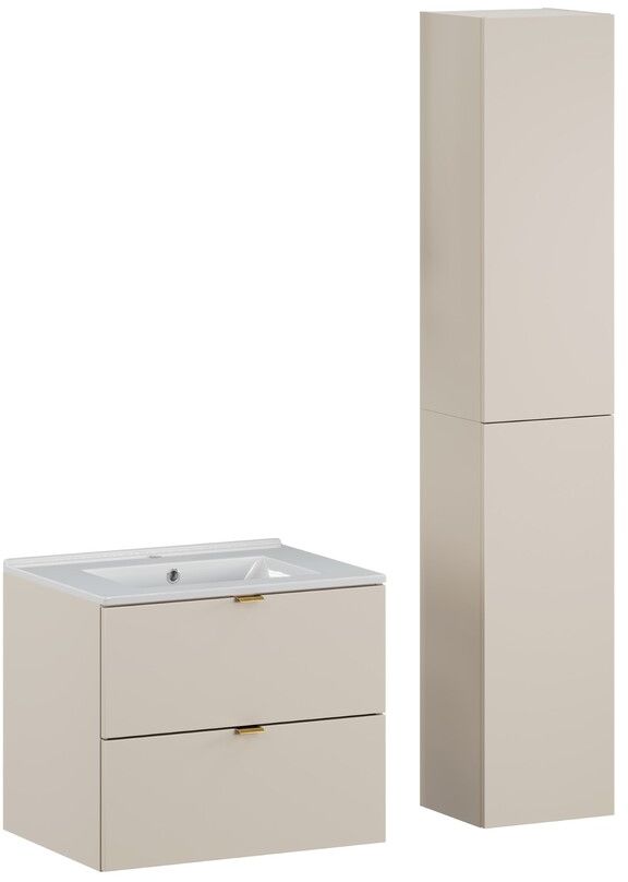 Darmowa Dostawa - Zestaw mebli łazienkowych 60x46x50 cm podumywalkowa wisząca beżowa Comad Dalia Cashmere SETDC60CMUMLAVAWHHC