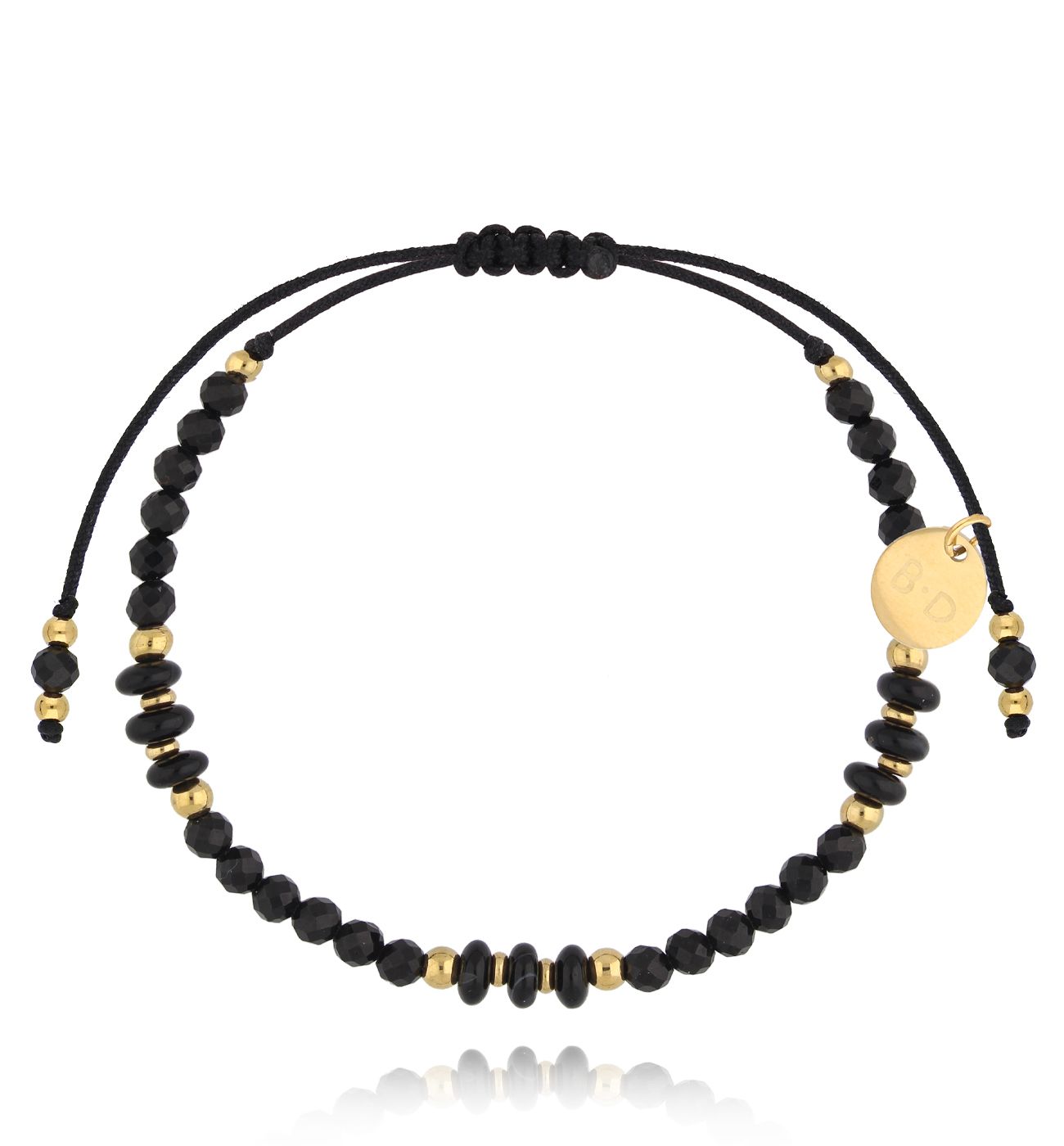 Bransoletka czarna z kamieniami naturalnymi Fiorina BMT0032