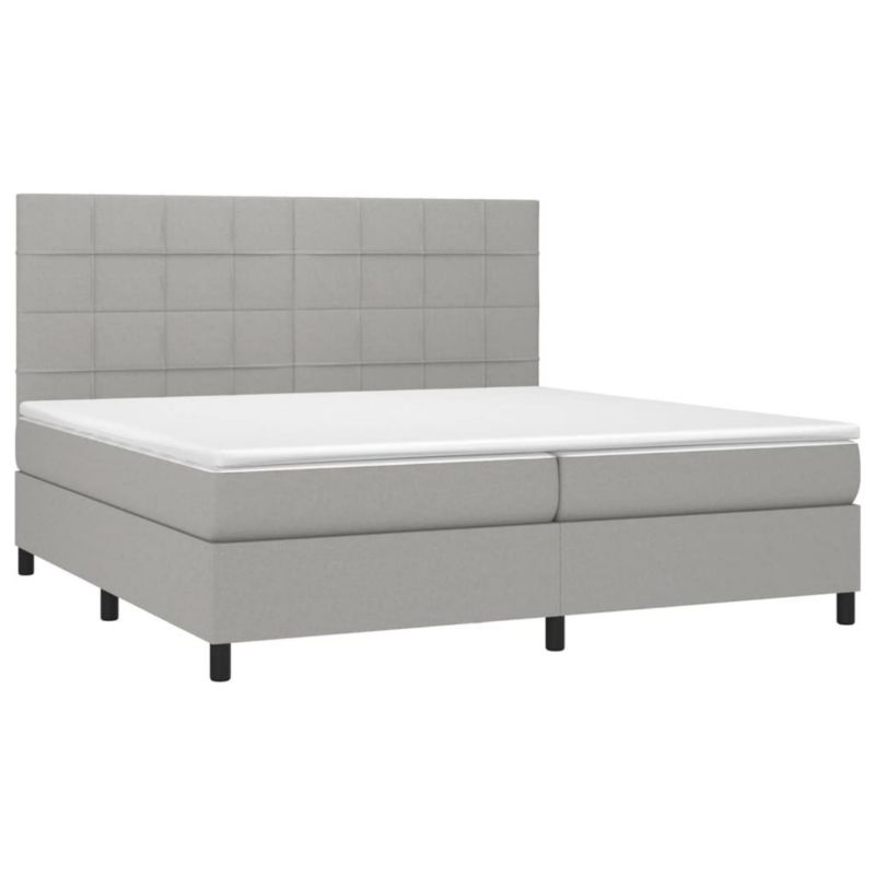 Łóżko kontynentalne WaszeMeble 200x200 cm jasnoszare WM-3134901 1 szt.