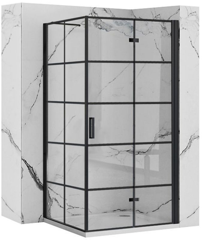 Kabina Prysznicowa Narożna Rea Molier 90X80X190Cm Czarny 1 Szt