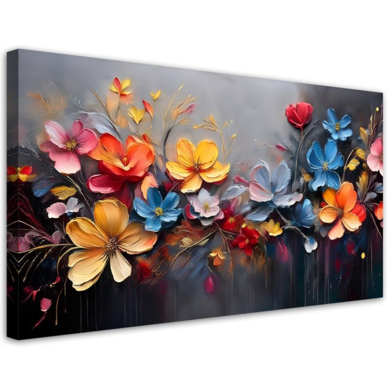 Obraz na płótnie Feeby Malowana Kompozycja Kwiatów 120x60cm 1szt