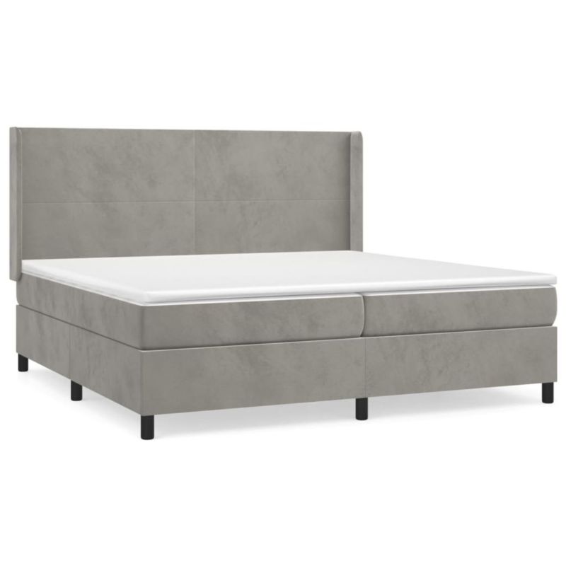 Łóżko kontynentalne WaszeMeble 200x200 cm jasnoszare WM-3132579 1 szt.