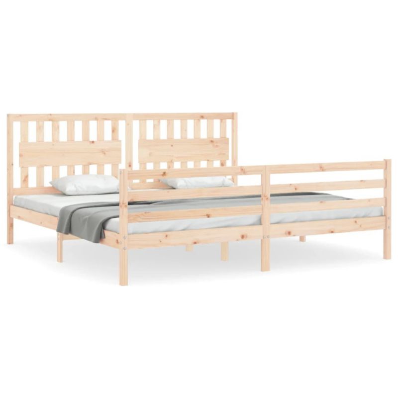 Łóżko drewniane WaszeMeble 200x200 cm brązowe WM-3194331 1 szt.
