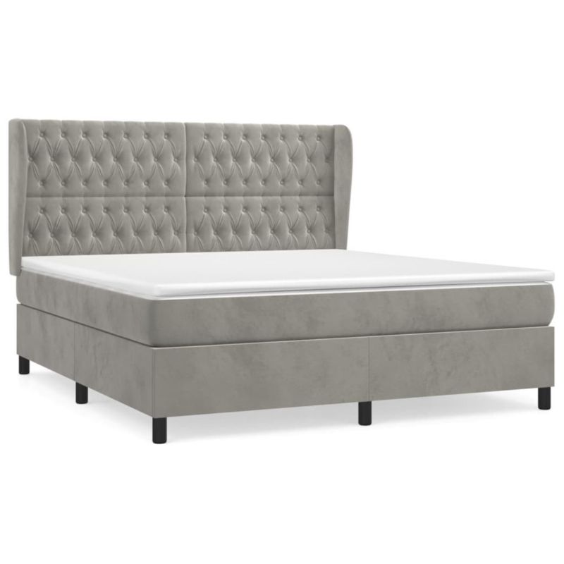 Łóżko kontynentalne WaszeMeble 180x200 cm jasnoszare WM-3129405 1 szt.