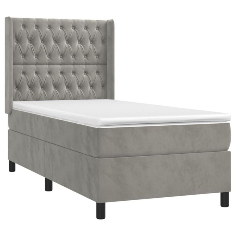Łóżko kontynentalne WaszeMeble 80x200 cm jasnoszare WM-3132825 1 szt.