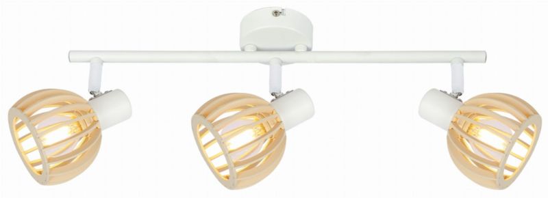 Lampa sufitowa Candellux Atarri biała jasne drewno styl skandynawski 3xE14 x 25W 1 szt.