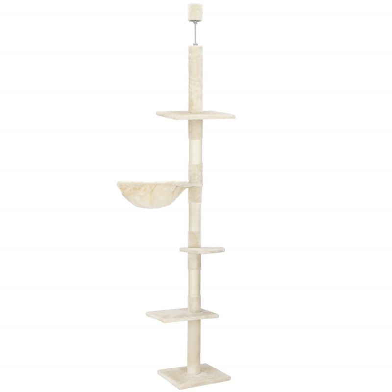 Słupek do drapania dla kota Springos sufitowy sizal drapak 245 - 260 cm kremowy 1 szt.