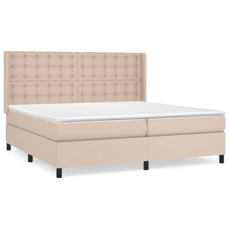Łóżko z materacem tapicerowane WaszeMeble 200x200 cm brąz WM-3132524 1 szt.