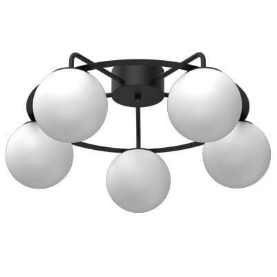 Lampa sufitowa wisząca Luminex Ballo czarny mat-biała wym: 26 x 62 x 62 cm 5xE27 x 15W 1 szt.