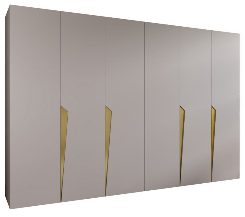 Szafa uchylna otwierana Abiks PIANO 1 300 (2x150) wys 202 cm Kaszmir + Złoty 1 szt