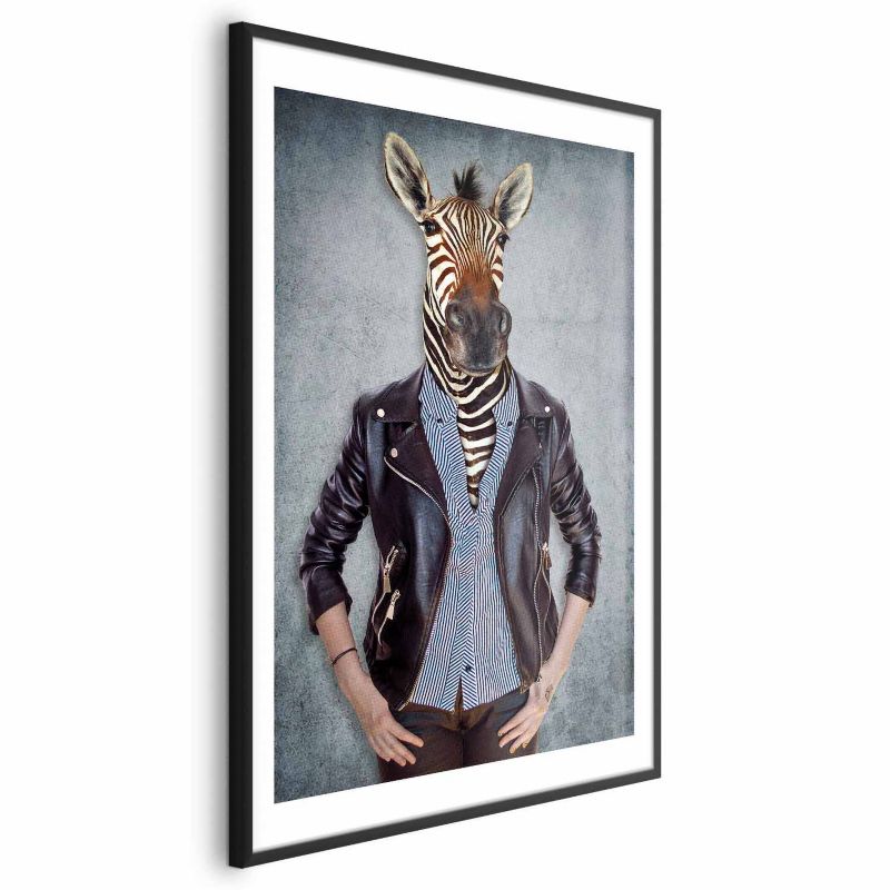 Plakat Artgeist Zebra Ewa 40x60 cm z ramą czarną z marginesem 1 szt