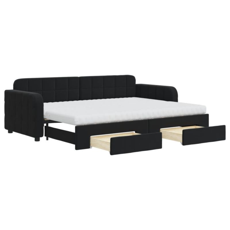 Łóżko dzienne WaszeMeble 80x200 cm rozsuwane czarne WM-3196998 1 szt.