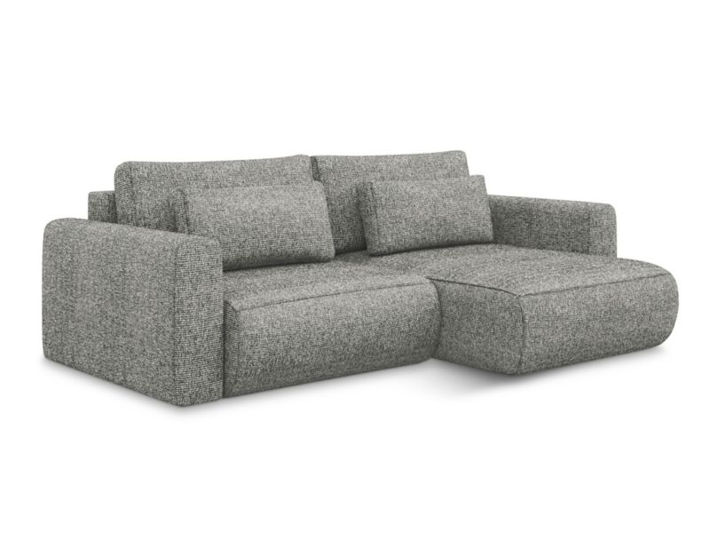 Narożnik prawostronny z funkcją spania Makamii Kapua z tkaniny strukturalnej 240x149 cm stalowy 1 szt.