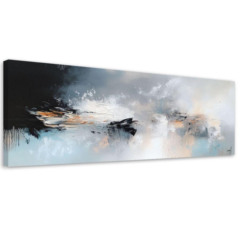 Obraz na płótnie Feeby Szaro Złota Abstrakcja w stylu Industrialnym 90x30cm 1szt
