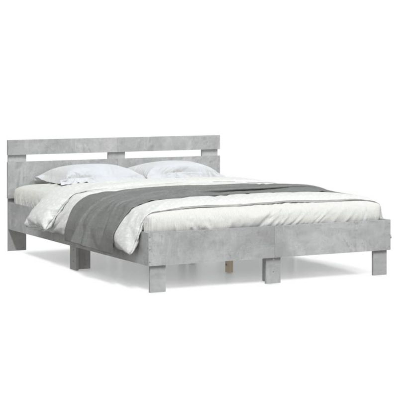 Łóżko drewniane WaszeMeble 140x190 cm szarość WM-3207437 1 szt.