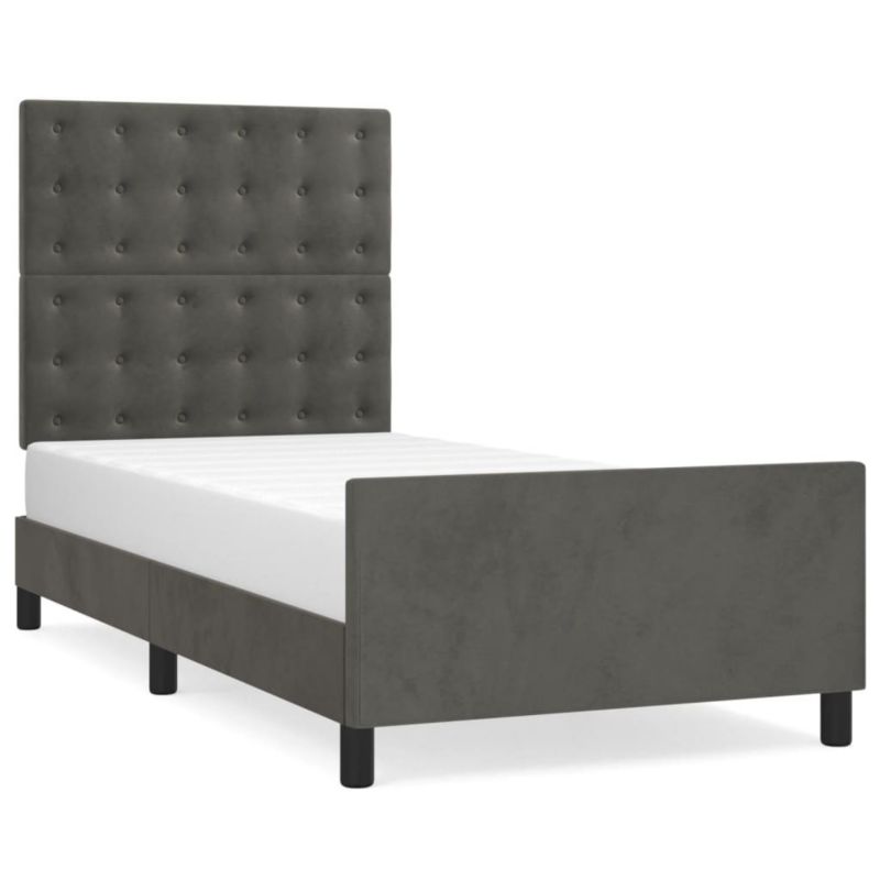 Łóżko tapicerowane WaszeMeble 90x190 cm ciemnoszare WM-3125972 1 szt.