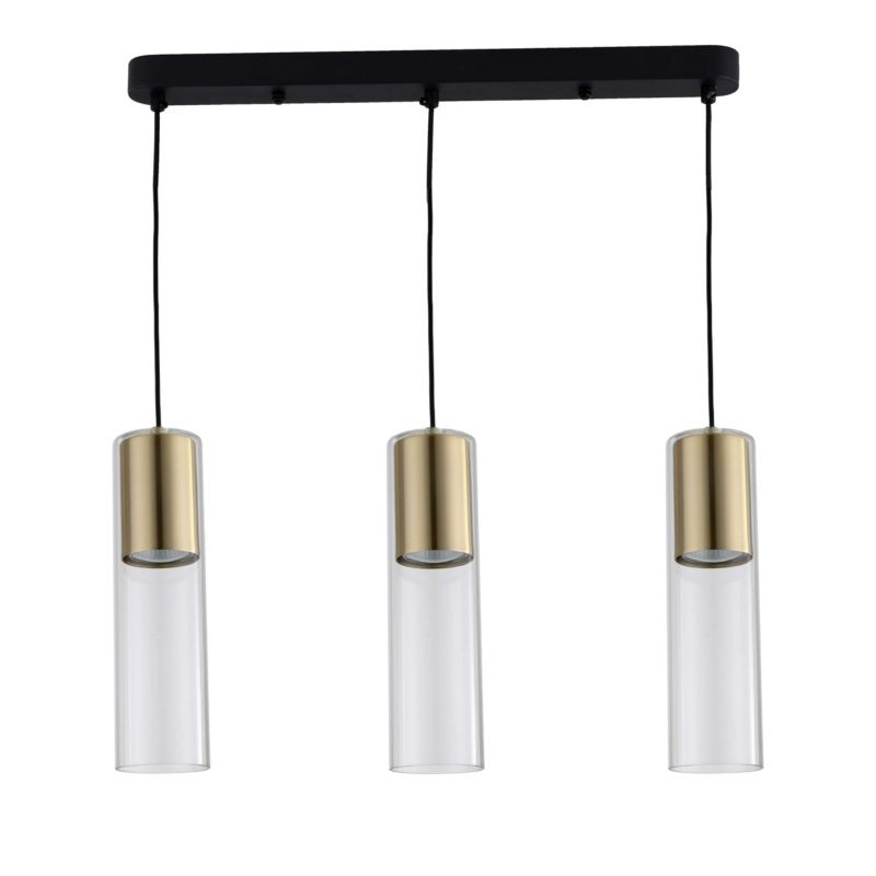 Lampa wisząca Light Prestige Manacor 5732 złoto-transparentna-czarna szerokość 50 cm 3xGU10 x 50W 1 szt.