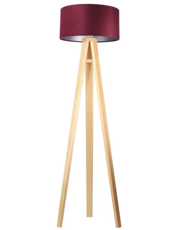 Lampa Bps Koncept stojąca HOME 40 bordowa/srebrna/sosna 1 szt
