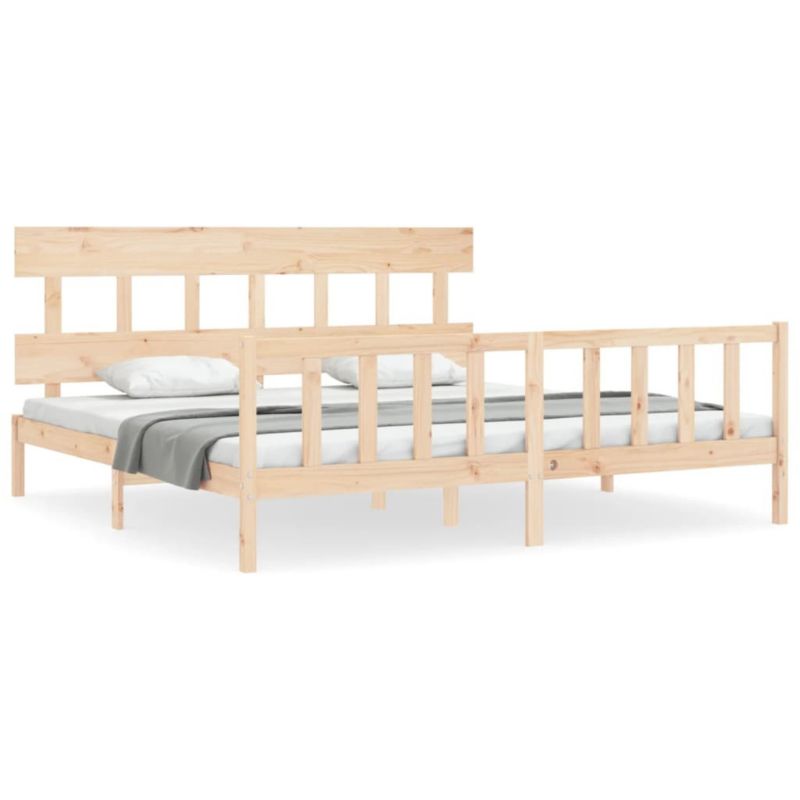 Łóżko drewniane WaszeMeble 200x200 cm brązowe WM-3193356 1 szt.