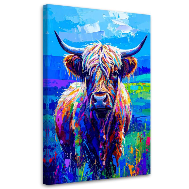 Obraz nowoczesny do salonu Feeby Szkocka Krowa Abstrakcja 70x100cm 1szt