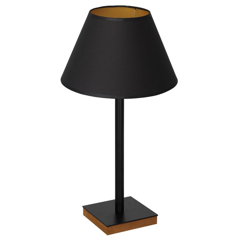 Lampka stołowa Luminex Table Lamps czarny mat-jasne drewno-złota drewniana 1 x E27 x 15W IP20 wym: 56 x 30 x 30 cm metal - 1 szt.